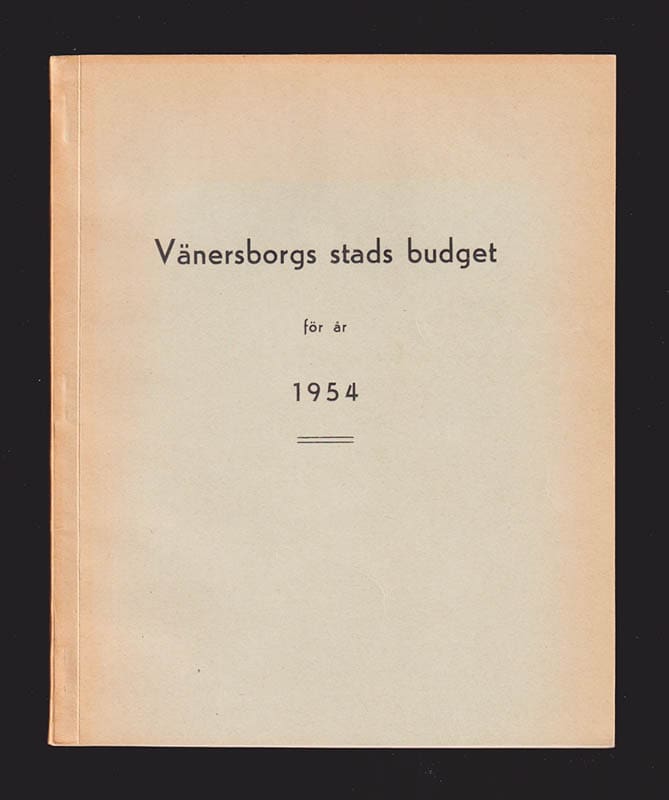 Vänersborgs stads budget för år 1954. Fastställd av stadsfullmäktige den 20 oktober 1953