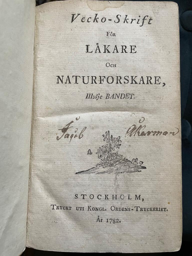 Vecko-skrift för läkare och naturforskare band III-V (1782, 1783, 1784)