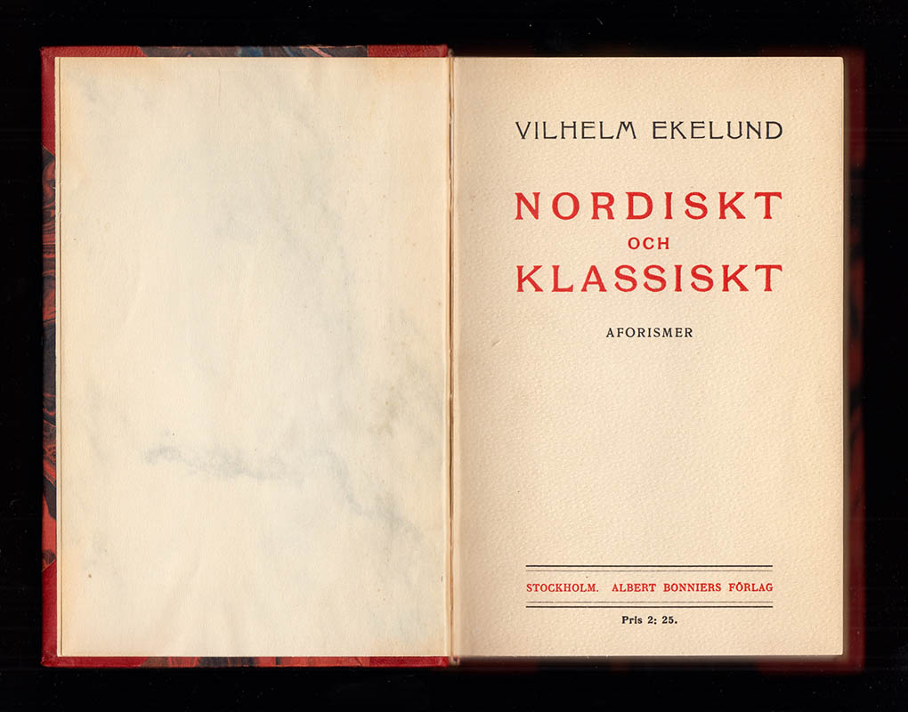 Vilhelm Ekelund : Nordiskt och klassiskt