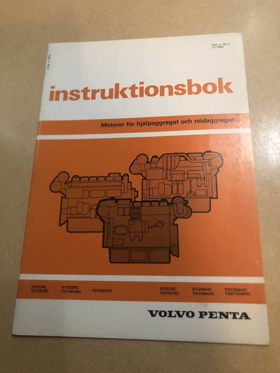 Volvo Penta - Instruktionsbok - Motorer för hjälpaggregat och nödaggregat