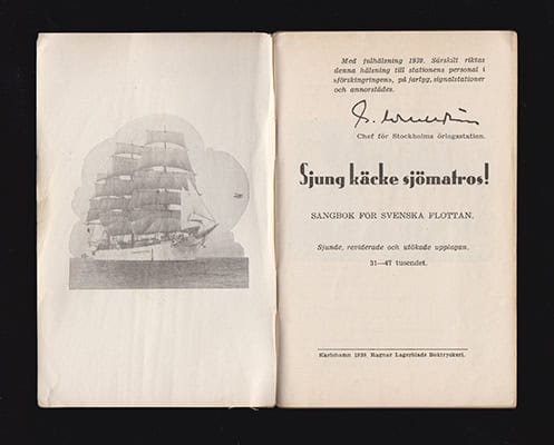 Wahlström , Göran , chef för Stockholms örlogsstation : Sjung, käcke sjömatros!