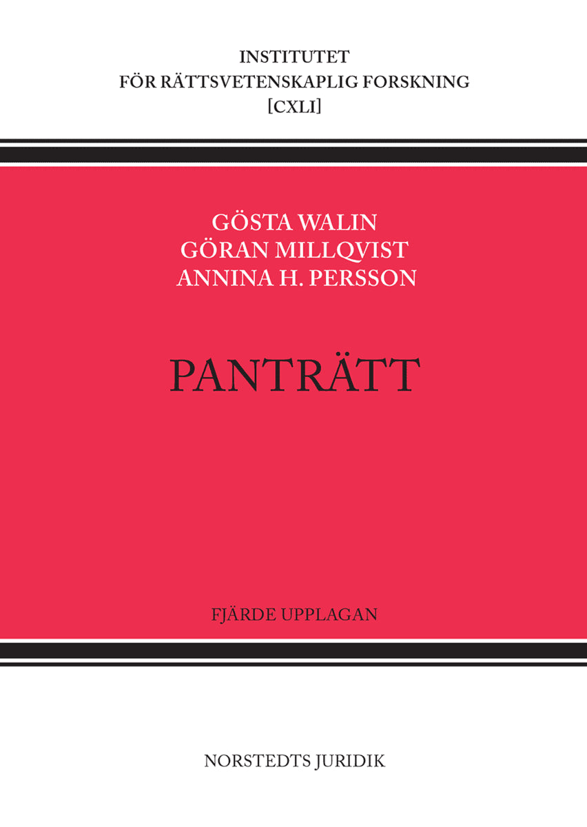 Walin, Gösta ; Millqvist, Göran ; Persson, Annina H. : Panträtt