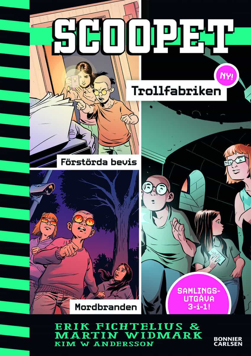 Widmark, Martin ; Fichtelius, Erik : Scoopet samlingsvolym. Förstörda bevis ; Mordbranden ; Trollfabriken