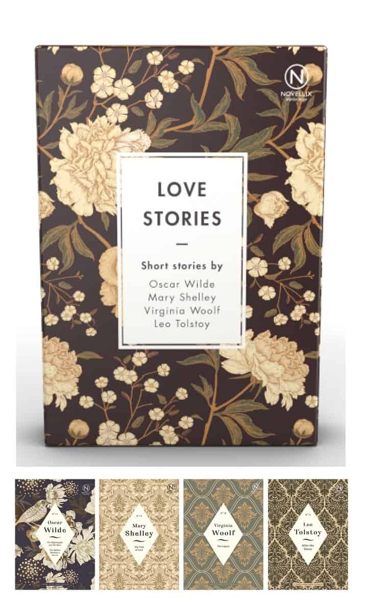 Wilde, Oscar ; Shelley, Mary ; Tolstoy, Leo ; Woolf, Virginia : Box with four Love Stories