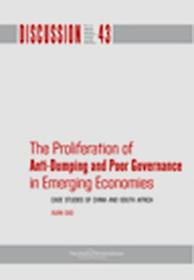 Xuan Gao : The proliferation of anti-dumping and poor governance in emerging economies